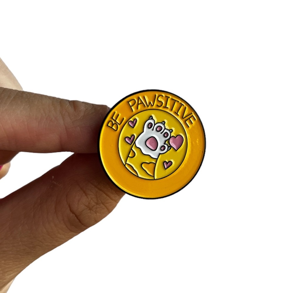 Be Pawsitive Cat Enamel Pin